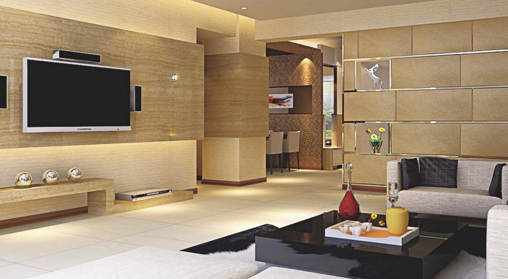 Wireless Doorbell Solution for Light Luxury Stone Texture Living Room