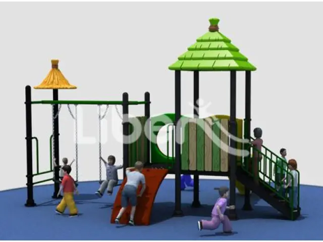 park children slide and swing set