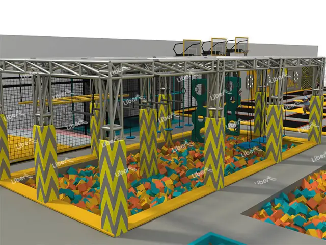 Large Complex Indoor Trampoline Park with Soft Play