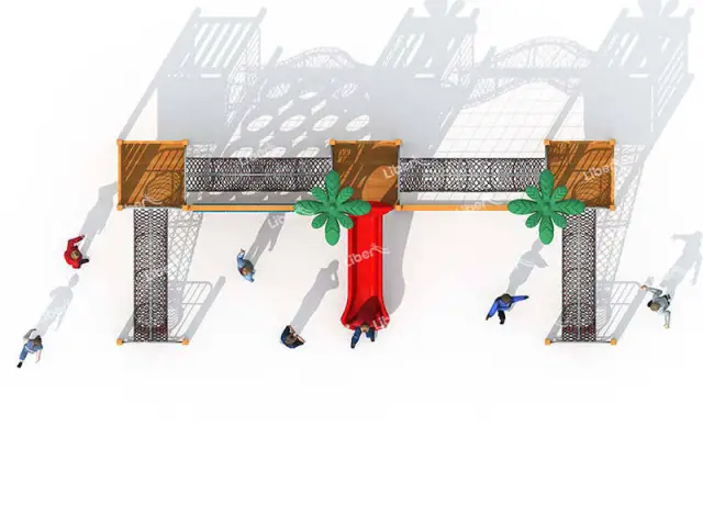 Large Land Non-standard Children’s Wooden Combined Slide Equipment For Outward Bound Training