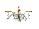 Kindergarten backyard playground children climbing obstacle net play outdoor playsets