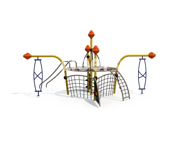 Kindergarten backyard playground children climbing obstacle net play outdoor playsets