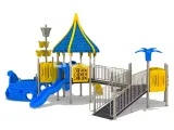 Liben Kindergarten Children Outdoor Playground Equipment Adventure Park Plastic Slide