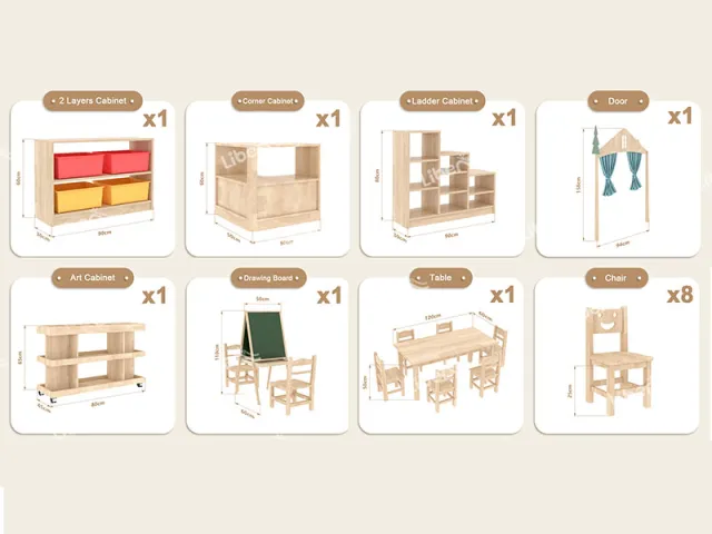 cheap school study furnitures wooden children table and chairs