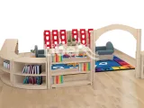 Kids Reading Room Wooden Furniture Table with School Cabinet Sets