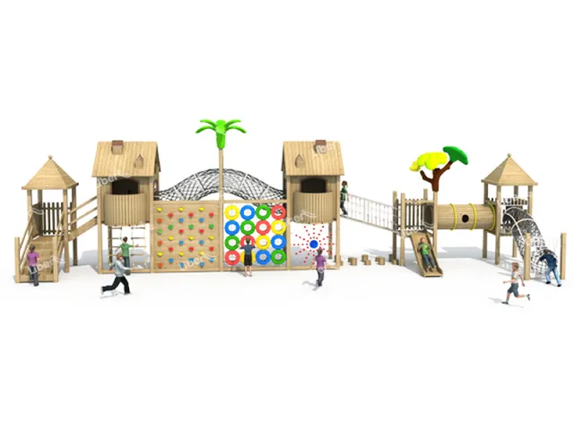 Outdoor Wooden Playset With Slide