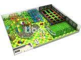 Forest Theme Funplay Indoor  Playground With Trampoline