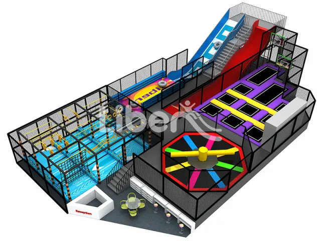 Crazy and Colorful Liben Trampoline Park Jumping For Kids