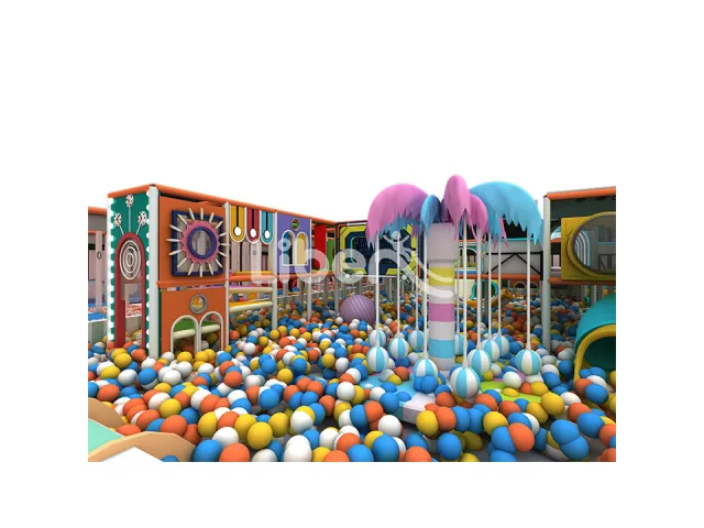 Funplay Slide Liben Indoor Playground Entertainment with Small Trampoline