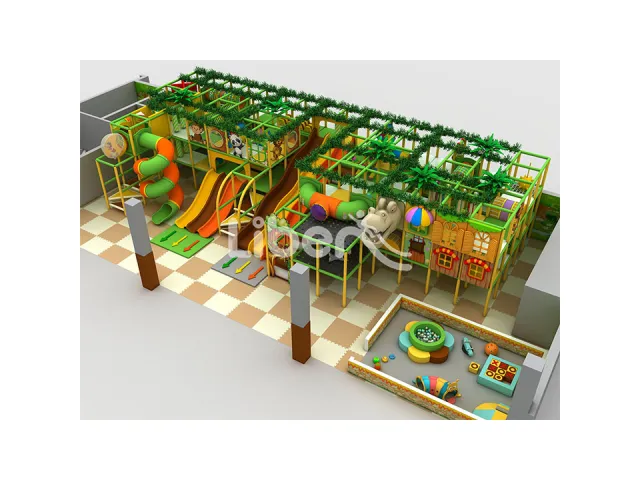 Forest Style Simple Indoor Playground  With Spiral Slide