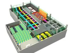 Customized Indoor Playground Trampoline Park With Ninja Course