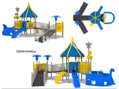 Liben Kindergarten Children Outdoor Playground Equipment Adventure Park Plastic Slide