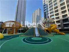 Community Park Outdoor Play Structure with Fitness Equipment