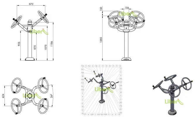 drawing of Green Exercise Equipment