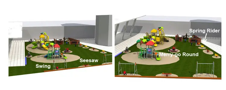 Scene Drawing of Outdoor Jungle Gym 