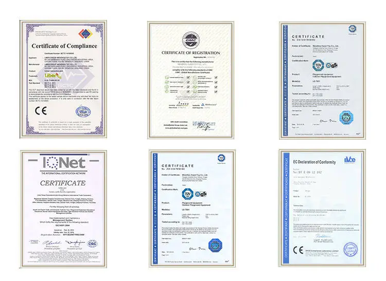 Liben Trampoline Park Certificates