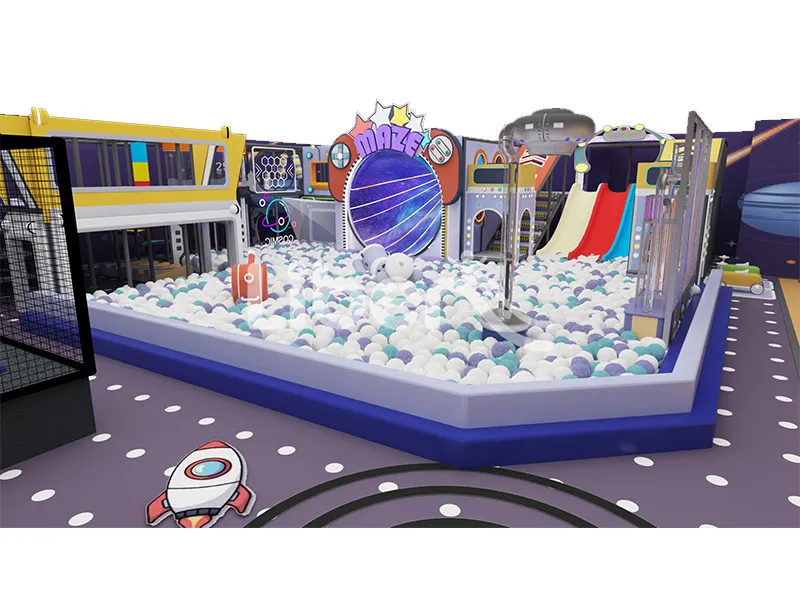 Medium-sized ocean ball pool amusement facility with a space maze theme