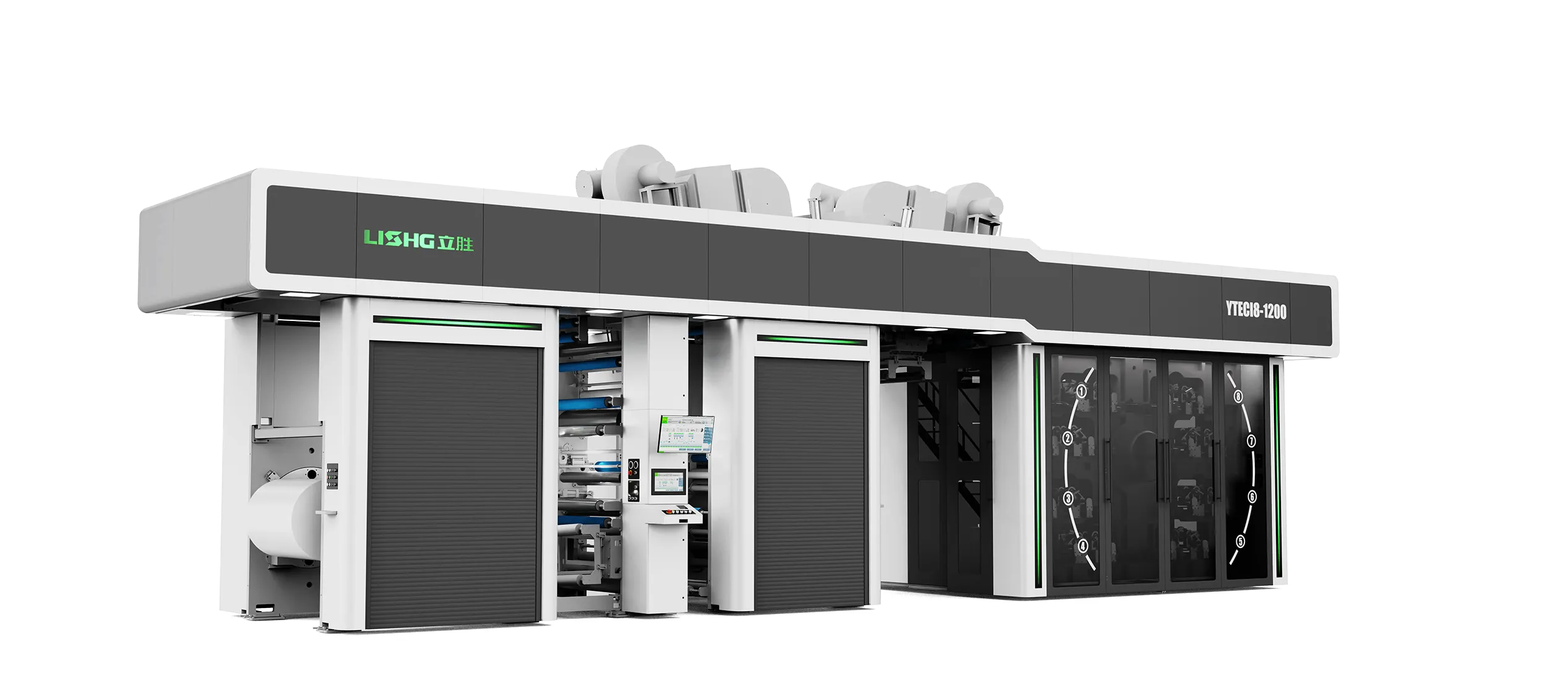 Vue d'ensemble d'une presse flexo CI LISHG Machinery