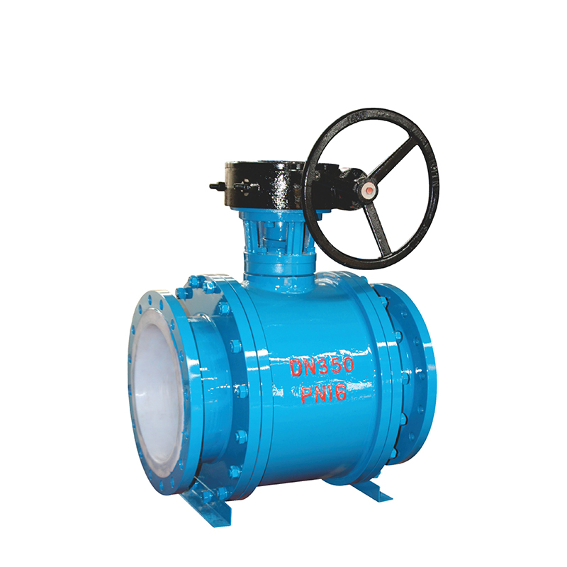 Fluorine-lined turbine ball valve