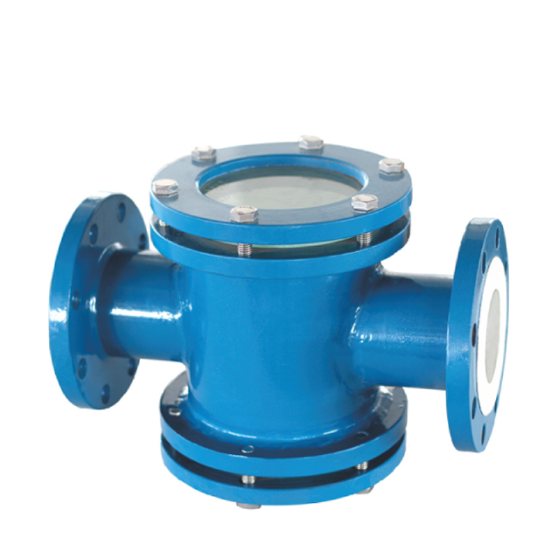 Fluorine-lined sight glass