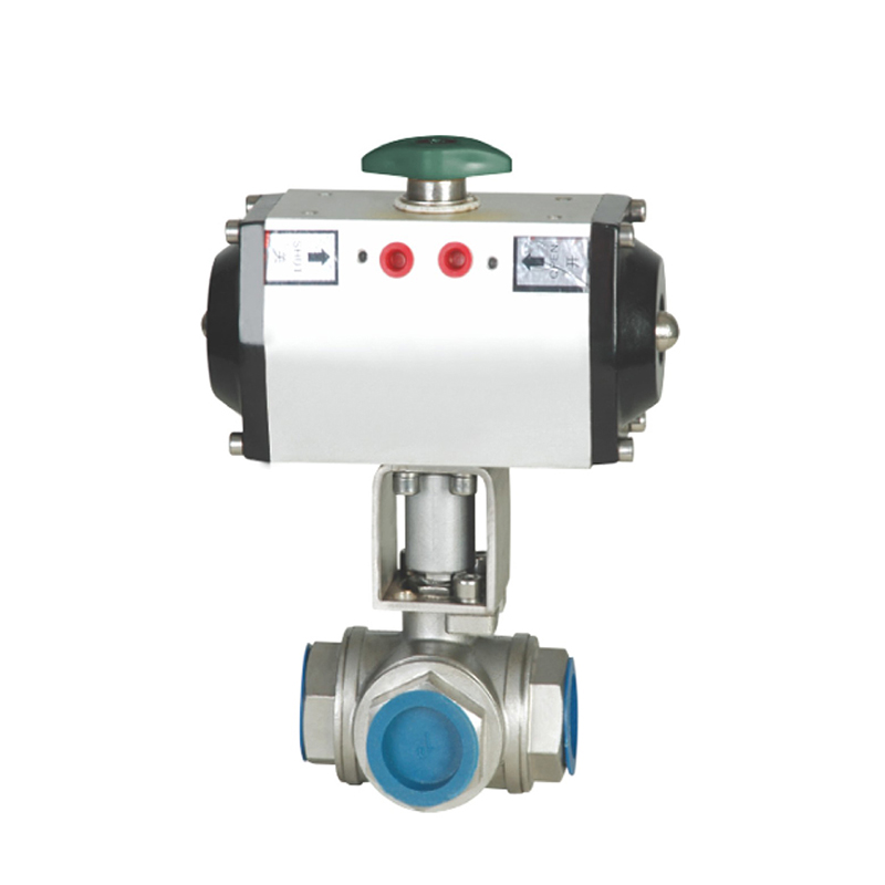 Pneumatic Threaded Three-way Ball Valve