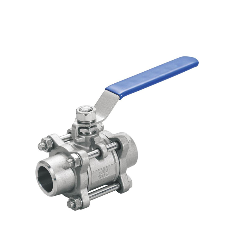 Stainless steel three-piece welded ball valve