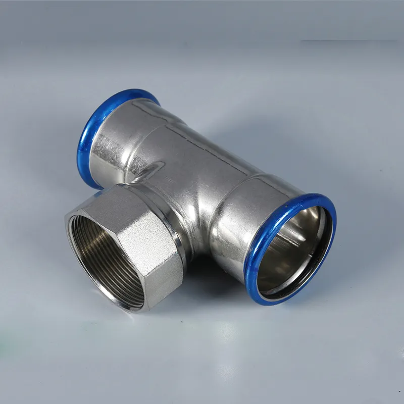 Stainless steel 304 press-fit internal thread tee