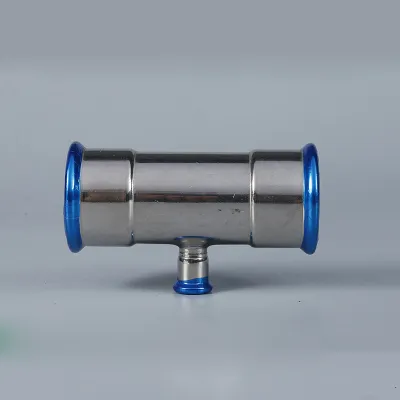 Stainless steel single card reducing tee