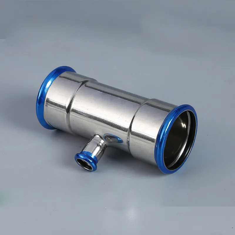 Stainless steel single card reducing tee