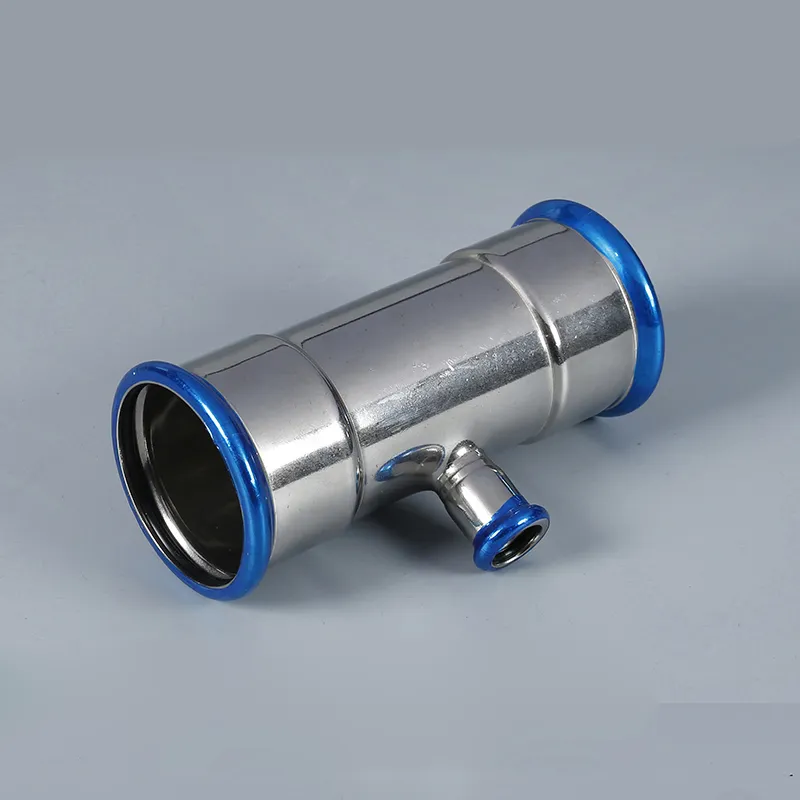 Stainless steel single card reducing tee