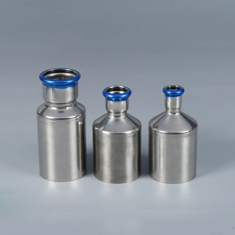 Stainless steel single card reducing straight connector