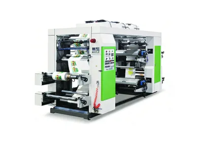 Helical gears type stack flexo printing machine