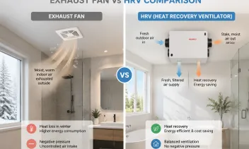 Bathroom Ventilation System: Exhaust Fan vs Heat Recovery Ventilator (HRV)