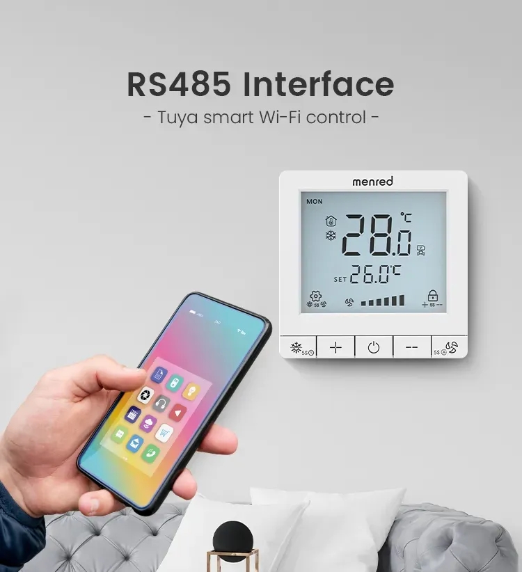 WiFi APP Control Daily Weekly Programmable O-10V Fan 2 Pipe Smart Thermostat