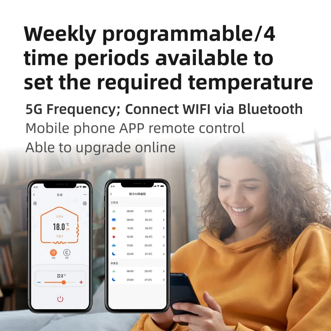 Hydronic Floor Heating Programmable Room Thermostat Electric Heating Thermostat with WiFi Modbus