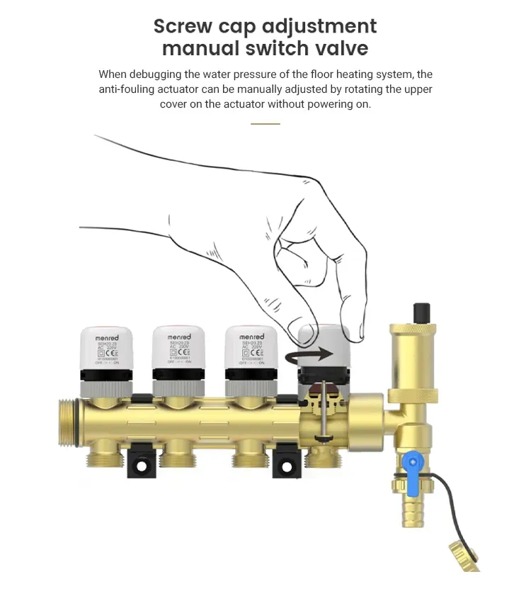 Advanced 8 Loops Manifolds Under Floor Heating System with Valves