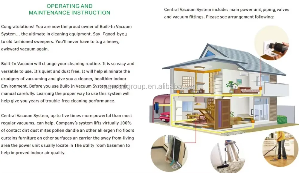 Advanced Dusting Equipment: White Central Vacuum Cleaner with Motor Protection