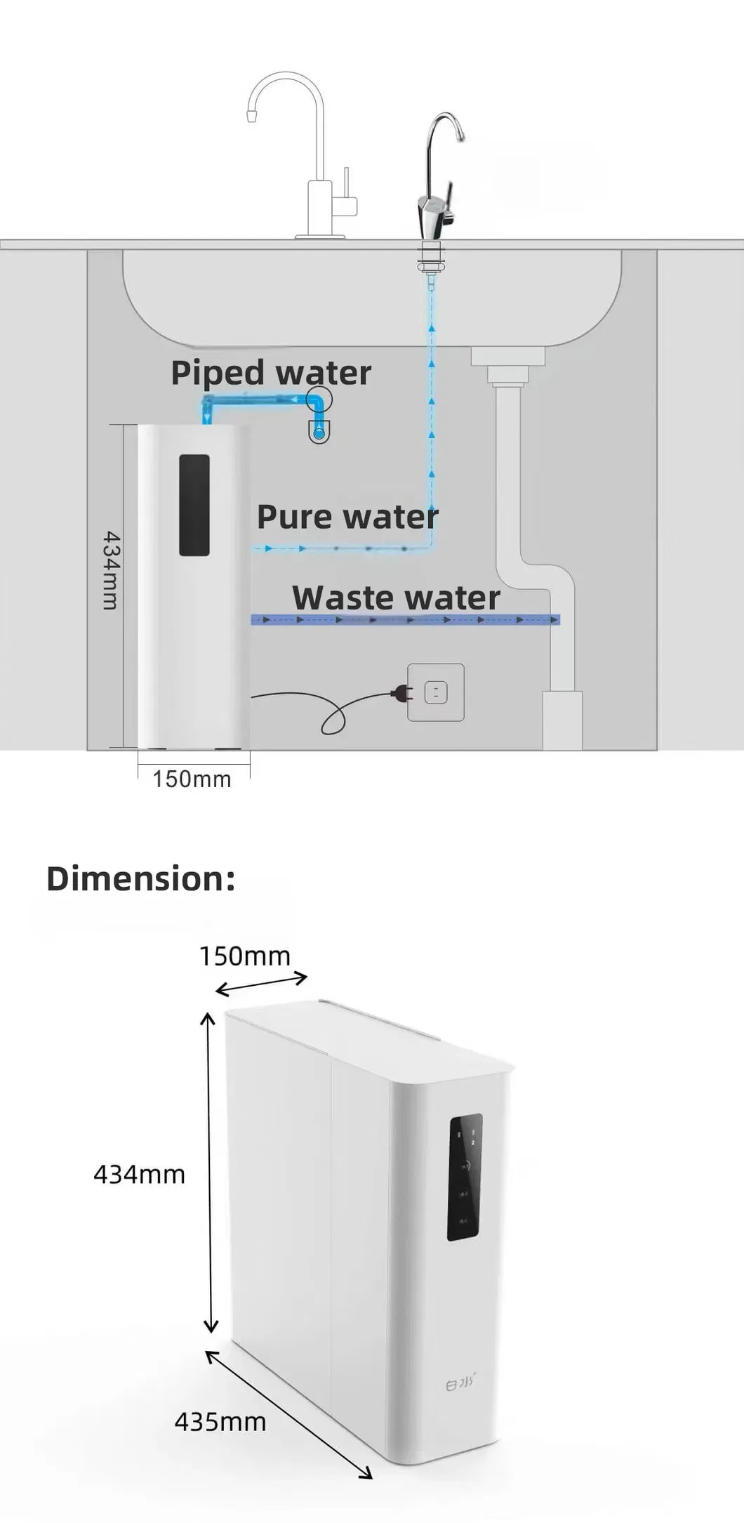 Reliable Water Purifier: Hygiene Focused with Durable Under-Sink Design