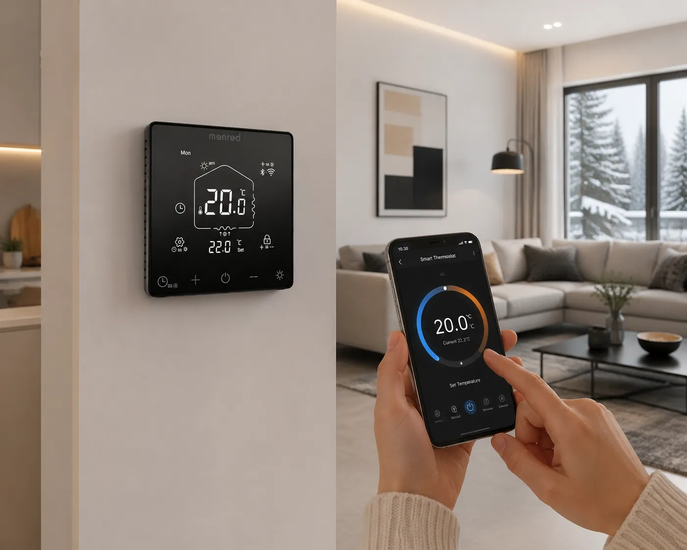 WiFi thermostat mobile app remote heating control