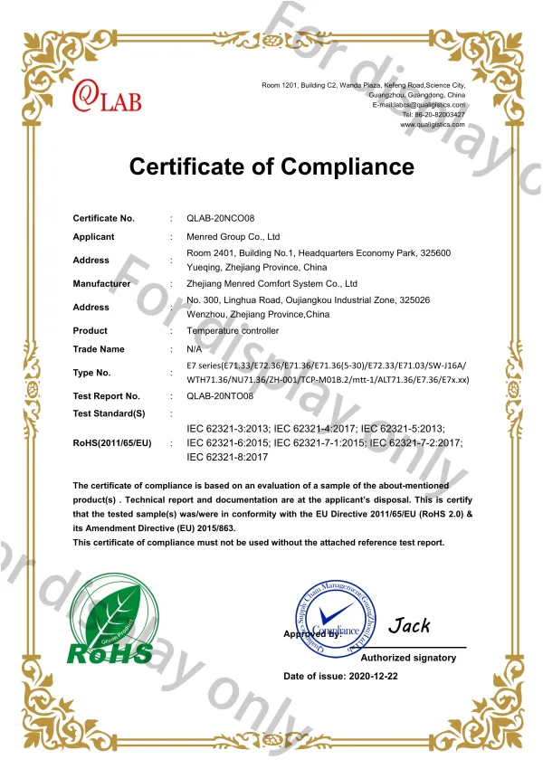 E7 Series Thermostat
