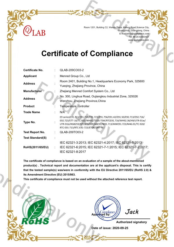 E9 Series Thermostat