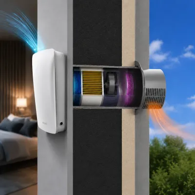 MENRED Be160 Ductless Single-Room HRV, 60 m³/h