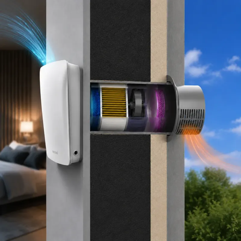 MENRED Be160 Ductless Single-Room HRV, 60 m³/h