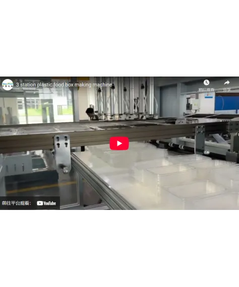 3 station plastic food box making machine