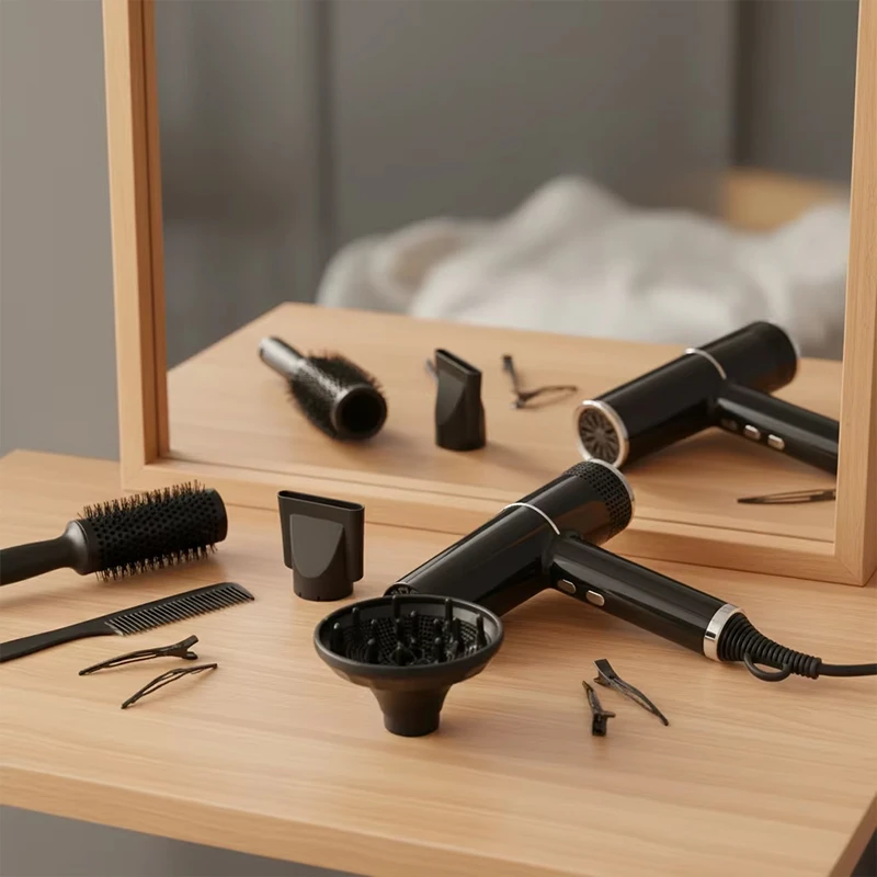 High Speed BLDC Hair Dryer, LED Digital Temperature Control Negative Ionic Blow Dryer
