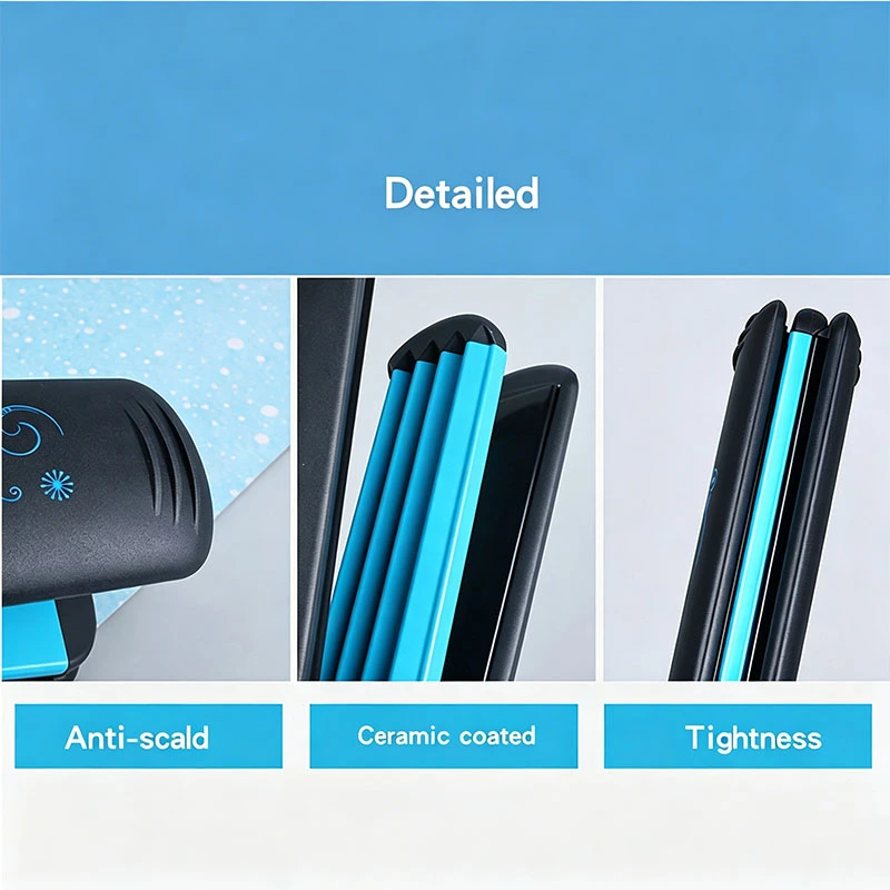 Professional 1-inch 2-in-1 men hair straightener and curler with smart LED digital temperature display,
