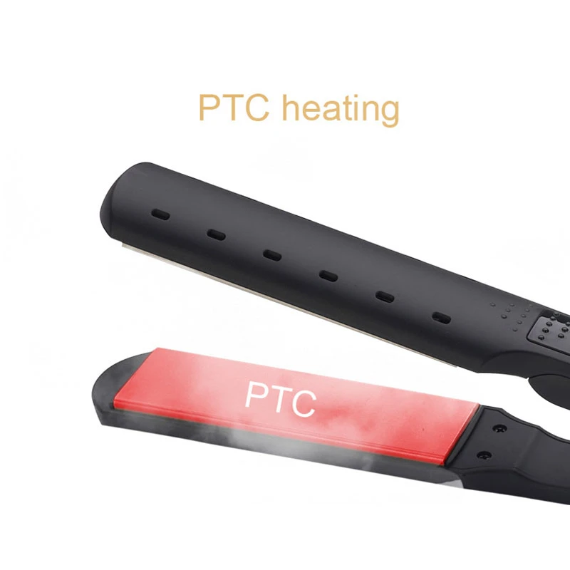 Professional 1-inch 2-in-1 men hair straightener and curler with smart LED digital temperature display,