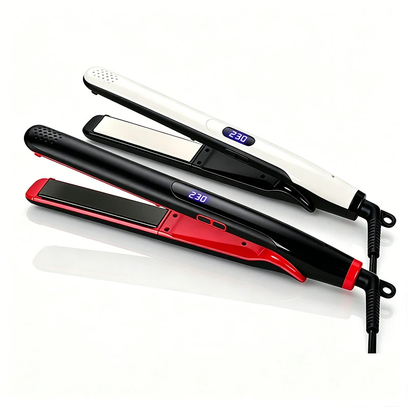 Professional 1-inch 2-in-1  hair straightener and curler with smart LED digital temperature display,
