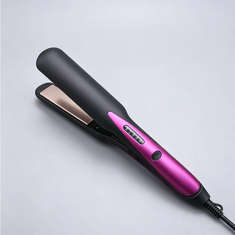 Professional 1-inch 2-in-1 men hair straightener and curler with smart LED digital temperature display,