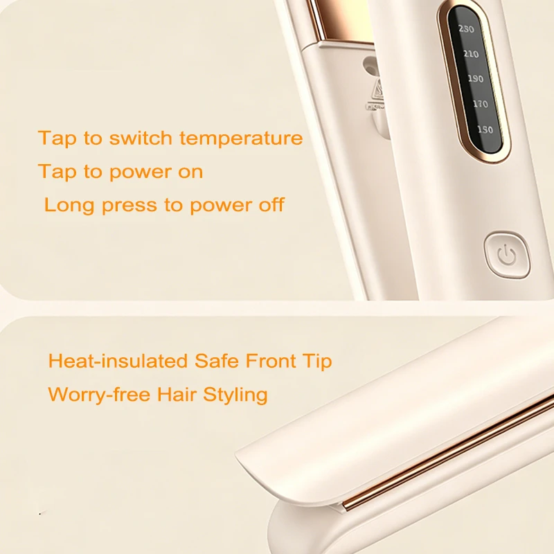 Professional 1-inch 2-in-1 men hair straightener and curler with smart LED digital temperature display,